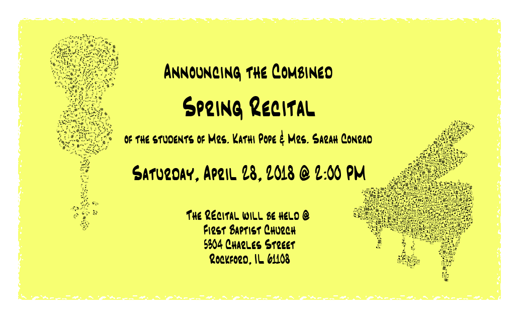 Spring Recital Announcement